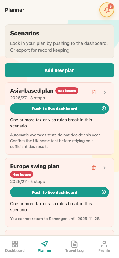 Nomad Pro planner screenshot for future route modelling